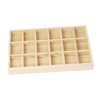 Magideal - Caja De Bandeja Para Joyería, Estuche De Exposición Para Joyería, Organizador De Joyería Elegante Y Práctico De Madera, Almacenamiento De Joyería Para 18 Rejillas