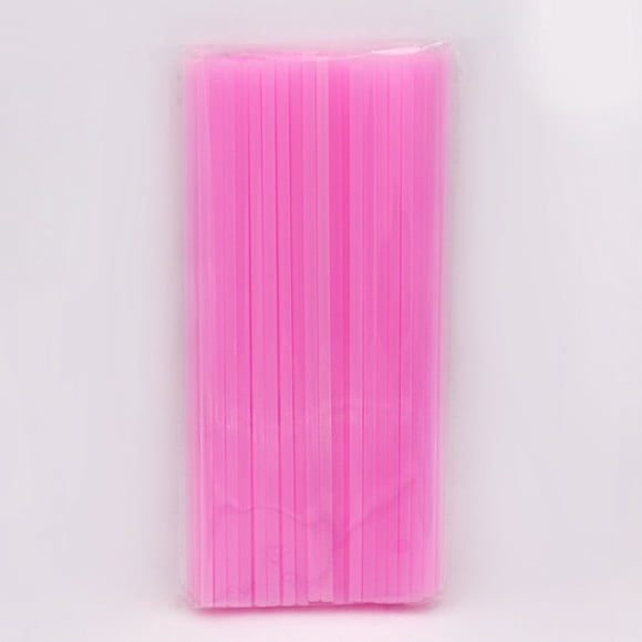 XmhyTop 200 Unidades de Popotes para de Leche de Plástico Ancho, 0.6 x 19 cm, Rosa, Perfectos para Bebidas, Batidos y Postres