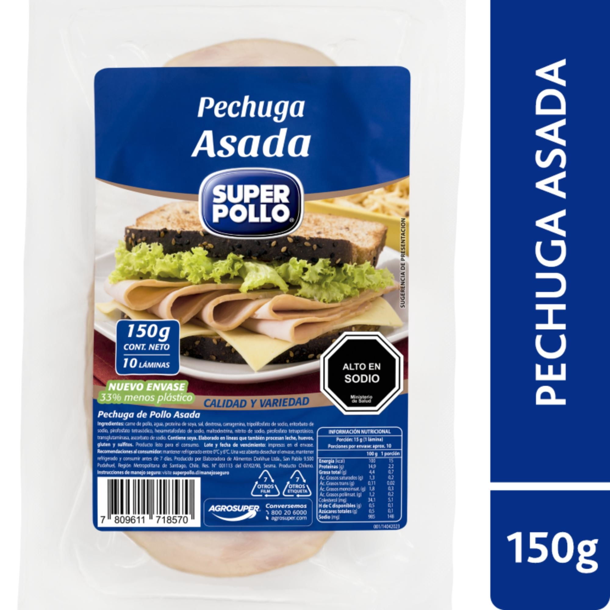 Pechuga De Pollo Asada 150 g Super Pollo