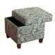 thumbnail image 3 of Otomana Benjara con estampado de cachemir tapizada en azul y gris, 3 of 6