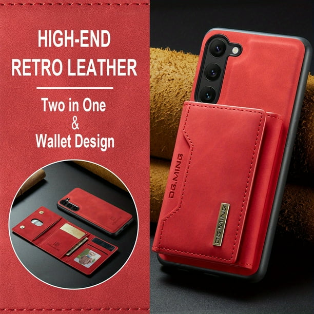 Wallet Case For Samsung Galaxy S23 Ultra / S23 / S23 Plus With Card Holder,Detachable Magnetic Faux Leather Kickstand Case With 8 Card Slots,Shockproof Cover