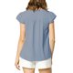 thumbnail image 3 of INSPIRE CHIC Blusa Sólida para Mujer Cuello en V con Volantes Manga Corta Ligera para el Trabajo XS Gris Oscuro Azul, 3 of 6