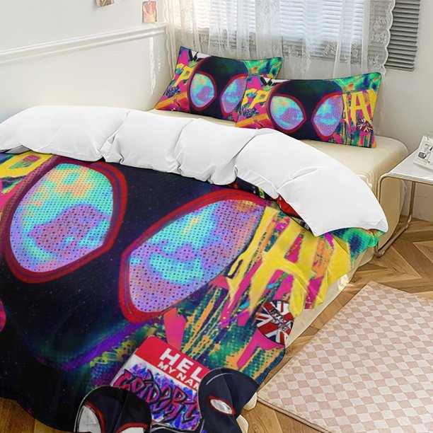 Spider-Man 3-Piece Twin Bed Set - Includes 1 Single Quilt And 2 Pillow Cases Bedding - Fade Resistant Microfiber - Spider