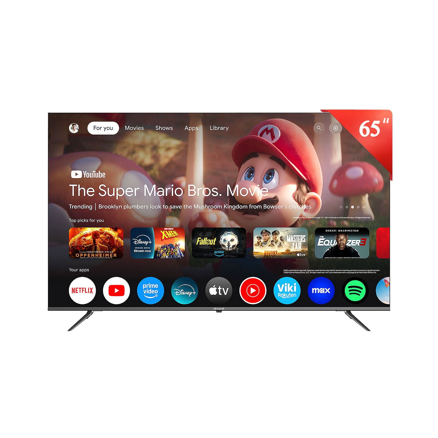 Smart Tv Aiwa 65'' 4k Ultra Hd Qled Google Tv Aw-65b4fg