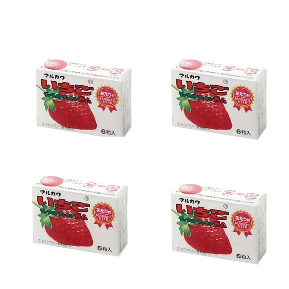 Pack 4 Chicles Mármol Fresa Marukawa 38 Gr 6 Unid.