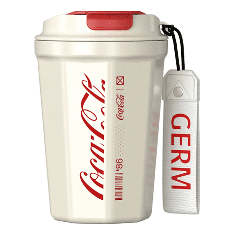 Genérico - Cocacola Germ Termo Vaso Frío O Caliente, 390 Ml Trébol Blanco Rojo