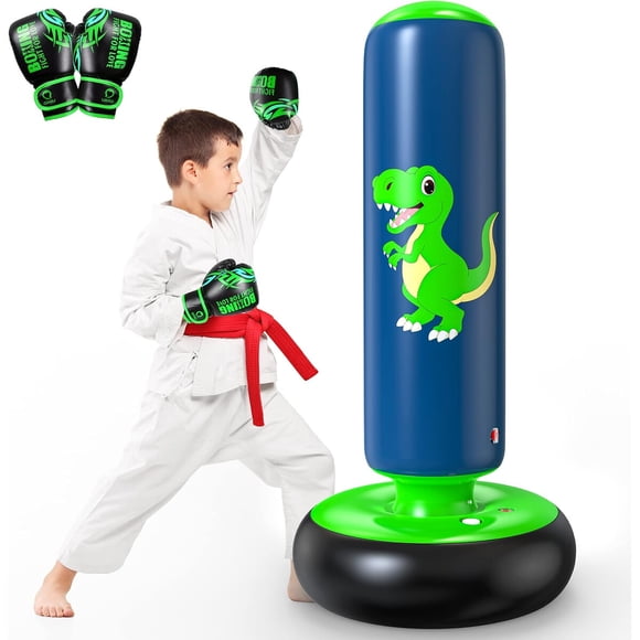 Saco de Boxeo Inflable QPAU de 48 Pulgadas con Base Estable