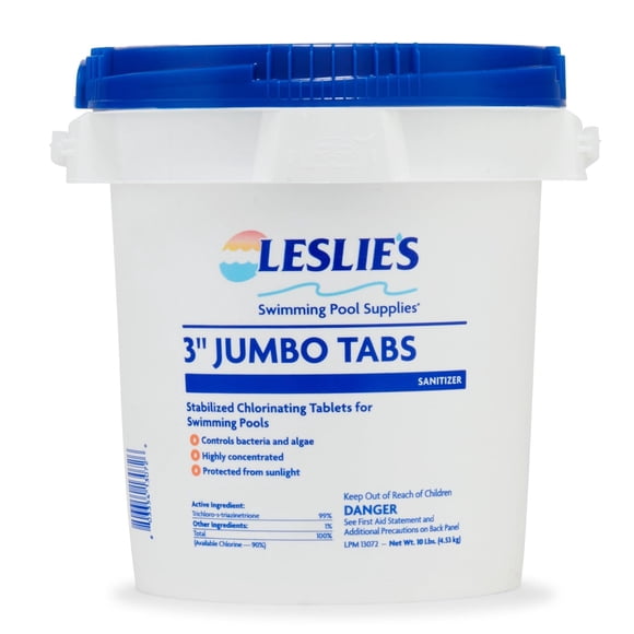 Tabletas de cloro estabilizado Leslie's de 3 pulgadas, 4.5 kg, 99% tricloro
