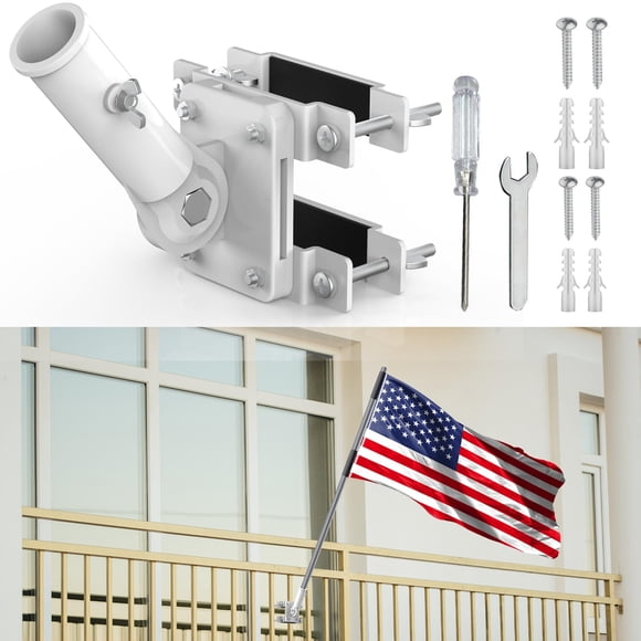Soporte para asta de bandera JUYEER sin perforación, ajustable, 1"