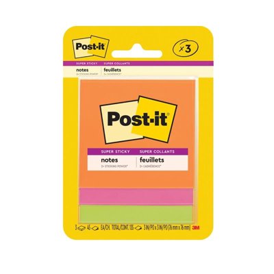 Nota Adhesiva Post-It Super Sticky Colores Aqua 76 X 76 Mm 135 Hojas Post It