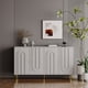 thumbnail image 3 of Modern Gray Lacquered 4 Door Wooden Cabinet Sideboard Buffet Server Cabinet Storage Cabinet, for Living Room, Entryway, Hallway, Office, Kitchen and Dining Room, 3 of 3