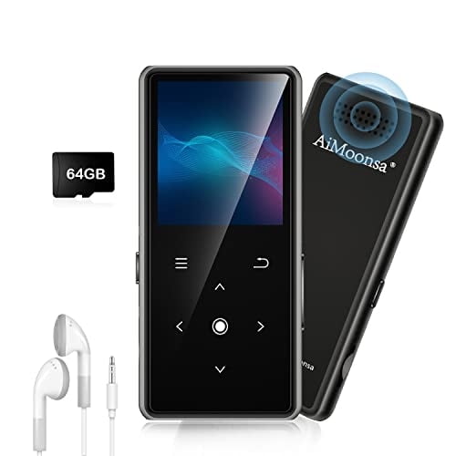 Aimoonsa - Reproductor De Mp3 De 64 Gb Con Bluetooth 5.2, Reproductor D