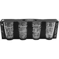 Genérico - Set De 4 Vasos Glasso Lugares Chile Collection 475Ml
