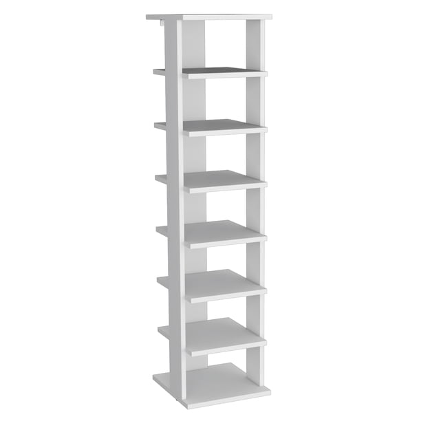 Zapatero Organizador Alto 123,8 x 29,7 x 30,8 Cm Blanco Con Siete Entrepaños Para Colocar Todo Tipo De Calzado