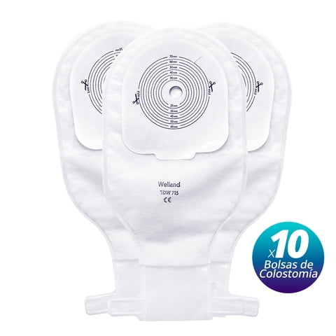 Pack De 10 Bolsas De Colostomía Con Filtro De Olores Y Gases Welland Medical
