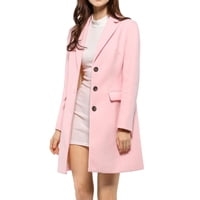 Abrigos De Mujer Inspire Chic Con Solapa, De Manga Larga, De Un Solo Botón, Abrigo De Otoño E Invierno, Color Rosa