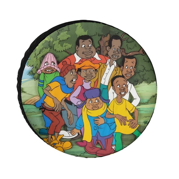 Fat Albert y los niños de Cosby Funda para neumático de repuesto de tela Oxford - Tela Oxford 82CM