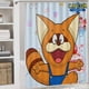 thumbnail image 5 of Pokonyan-theme 4-Piece Shower Curtain Set with Rugs, Waterproof Bathroom Decor Set Includes Bath Mat, U-Shaped Rug, Toilet Lid Cover and Curtain with Hooks, 5 of 6