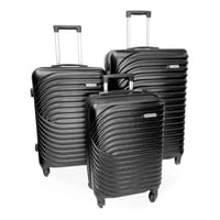 Genérico - Set 3 Maletas Abs Ruedas 360° Negro