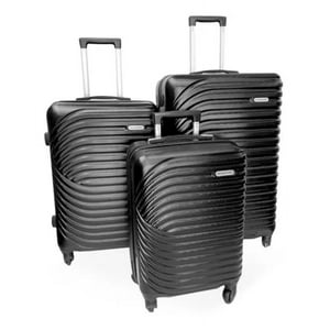 Genérico - Set 3 Maletas Abs Ruedas 360° Negro
