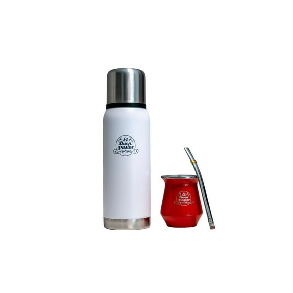 Set Matero Acero Inoxidable Rojo El Buen Pastor