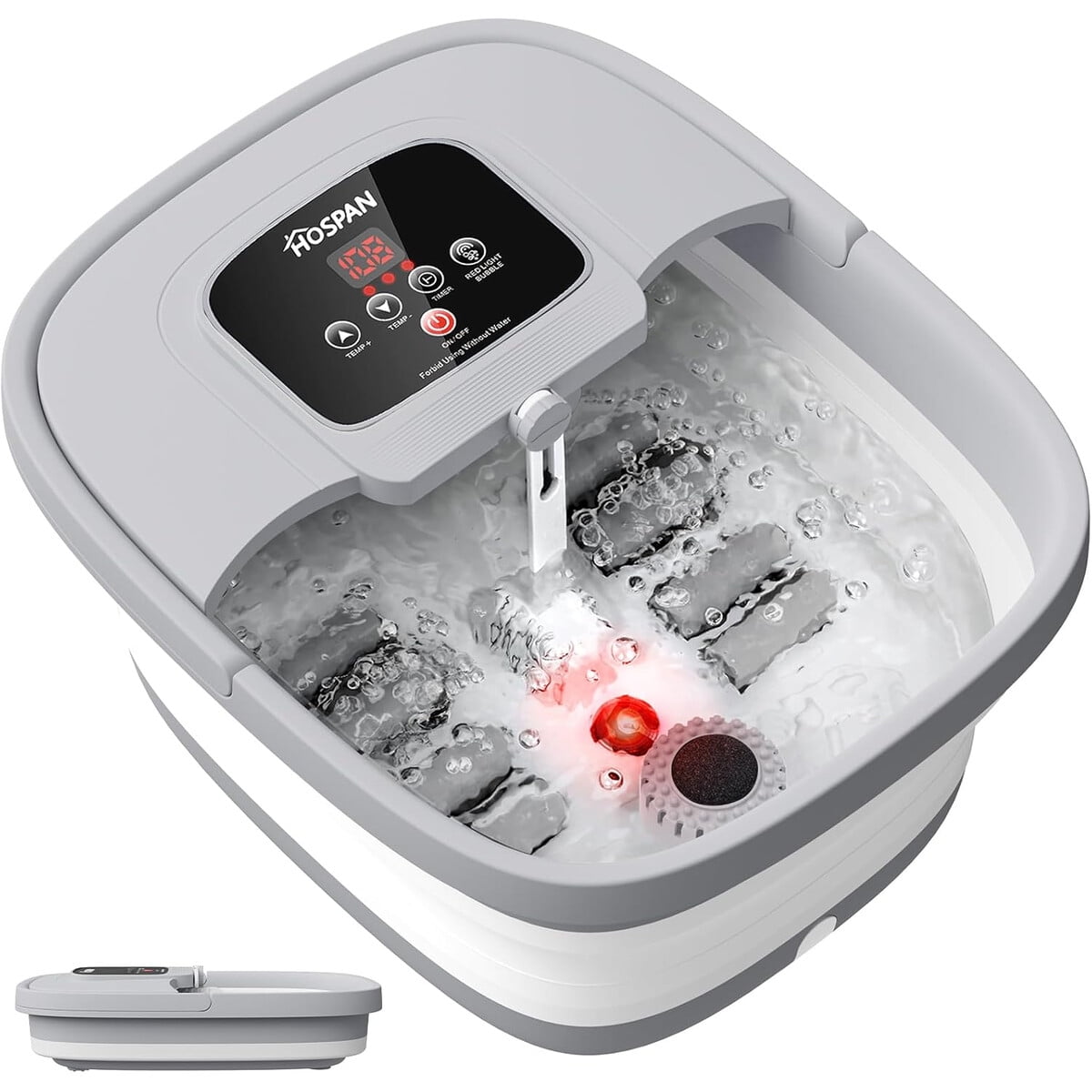 Spa Para Pies Plegable Hospan Calor Burbujas Luz Roja