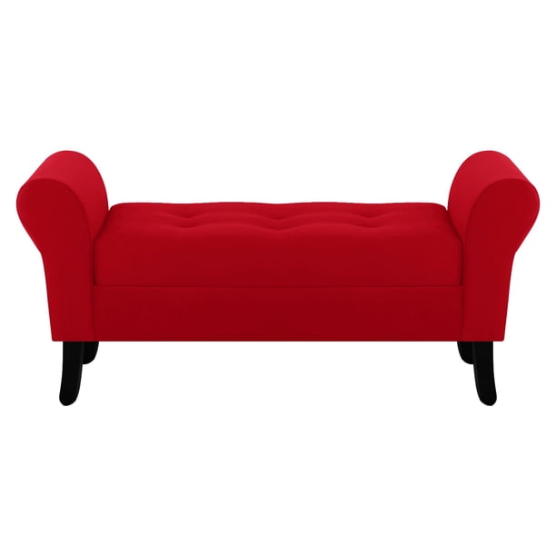 Banqueta Baul Lua 2c Felpa 20 Rojo