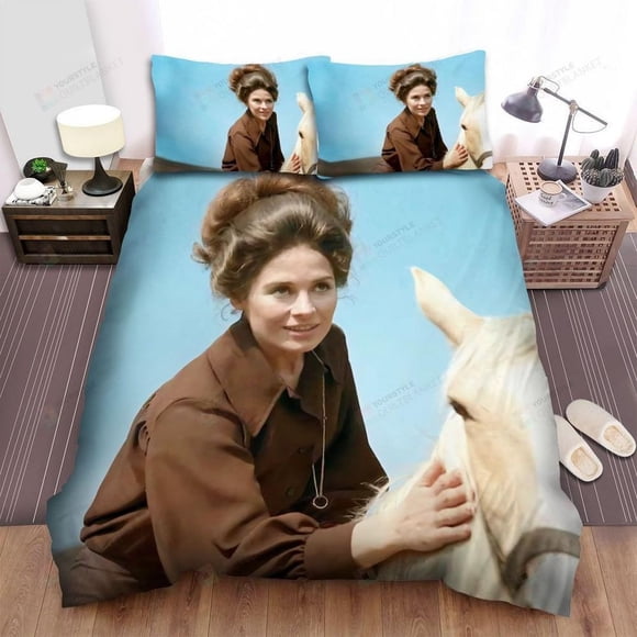 Support Your Local Sheriff Woman With White Horse Quilt Duvet Cover Set3-Piece Bedding Set