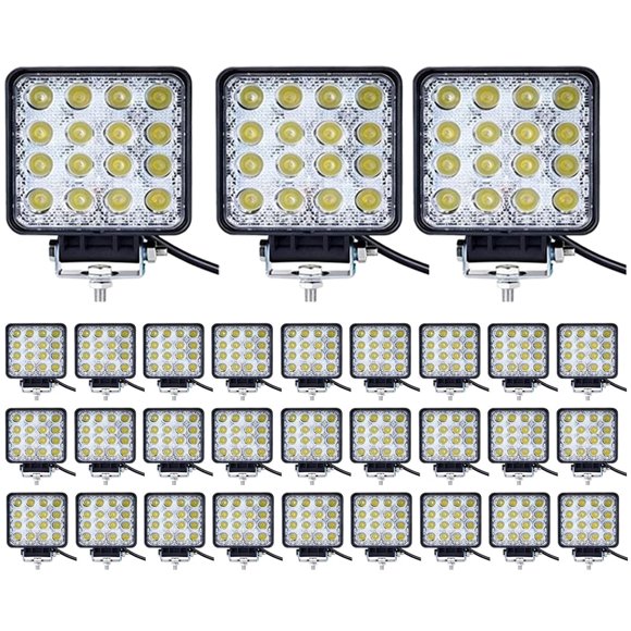 30PCS Turboo Luz LED Cuadrada Impermeable de 4" 48W