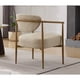 thumbnail image 2 of Beige PU color dining room chair, living room chair, bedroom chair, PU with foam back and seat,soft and comfortable seating, metal frame with water transfer pringting, wood grain visual, 2 of 3