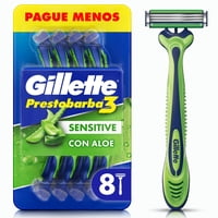 Máquina De Afeitar Desechable Prestobarba3 Sensitive Para Piel Sensible 8 Un Gillette