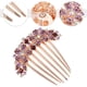 thumbnail image 4 of Peine para el Cabello con Incrustaciones de Piedras de Estrás y Flores para Mujeres de Unique Bargains, Accesorio para el Cabello, Piezas de Cabeza con Piedras de Estrás Morado, 4 of 7