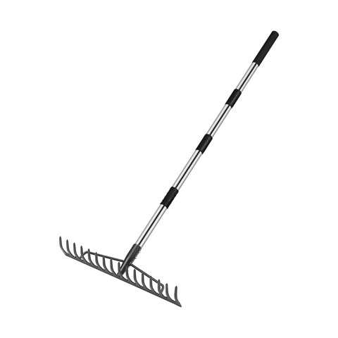 Magideal - Rastrillo Para Hojas De Jardín, Rastrillo Para Césped, Mango Ajustable, Agricultura, Acero Inoxidable, Plantación, Corte De Césped, Rastrillo Para Cés