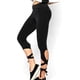 thumbnail image 1 of Mallas cortas de yoga para mujer, ajustadas y envolventes, con lazos (negro, talla L), 1 of 5