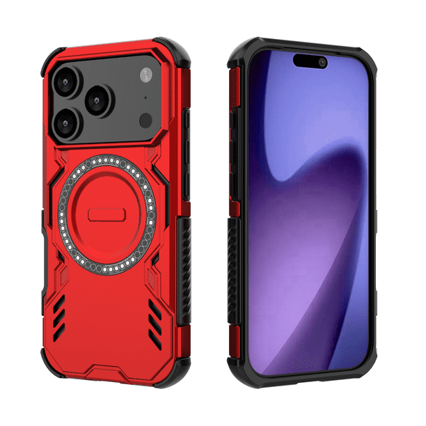 Funda FOXDOCK para iPhone 17 Pro , magnética, resistente a golpes, con soporte, unisex, carga inalámbrica