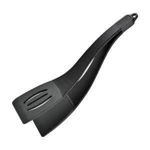 Magideal - Juego De Espátulas Y Pinzas 2 En 1, Espátulas Para Freír Huevos, Resistentes Al Calor, Antiadherentes, Multiusos, Pinzas Para Barbacoa, Espátulas De S Negro Gris