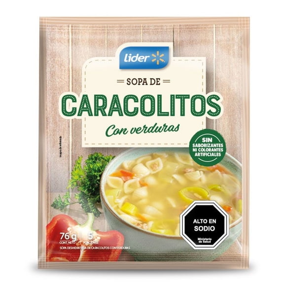 Sopa de Caracolitos con Verduras (5 Porciones) Sobre, 76 g