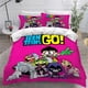 thumbnail image 1 of Teen Titans Go Bedding Set Single Twin Full Queen King Size Anime Bed Set Aldult Kid Bedroom Duvetcover Sets 3D Print Bed Sheets, 1 of 5