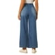 thumbnail image 3 of INSPIRE CHIC Pantalones Vaqueros de Pierna Ancha para Mujer Vuelta al Cole con Cintura Elástica y Cordón Casual con Bolsillos Azul S, 3 of 6