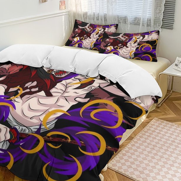 Demon Slayer Anime Home Bed 3-piece Set Classic Japanese Anime Polyester Wash Student Dormitory Set