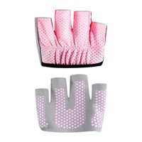 Ioensy - Guantes De Medio Dedo Yoga Ejercicio Almohadillas De Agarre Para Ciclismo Ejercicio Pilates M Rosa