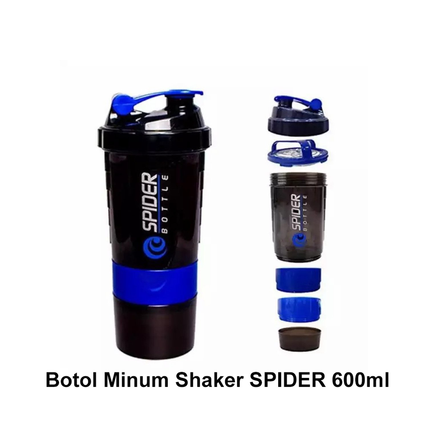 Genérico - Shaker Mezclador Batidos Proteinas 500Ml Gym - Azul