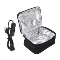 Magideal - Bolsa De Almuerzo Con Calefacción Por Usb, Bolsa Térmica Con Cremallera, Contenedor Reutilizable, Bento Para Acampar, Casa, Coche, Gimnasio Y Trabajo. Negro