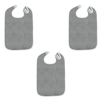 Ioensy - Baberos Para Adultos De 3 Piezas, Baberos Grandes Reutilizables Para Alimentación De Adultos Mayores, Unisex, Color Gris Oscuro