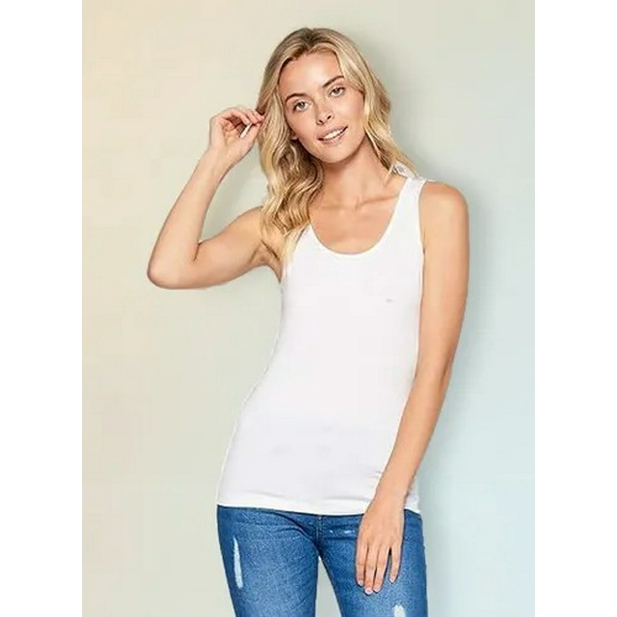 Genérica - 6 Camisetas Mujer Sin Manga Fibra Bambú . Musculosa Mujerl-x