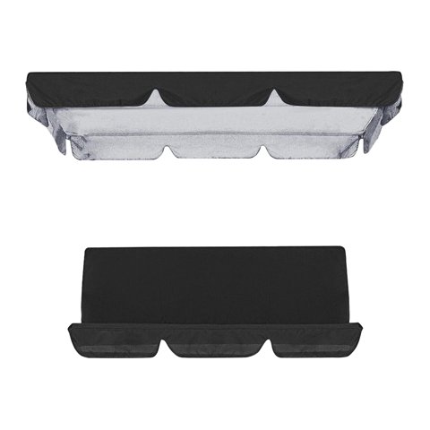 Ioensy - Toldo Para Columpio De Patio, Cubierta Superior Duradera Para Asiento De Columpio, Para Asiento De Porche Al Aire Libre, Color Negro