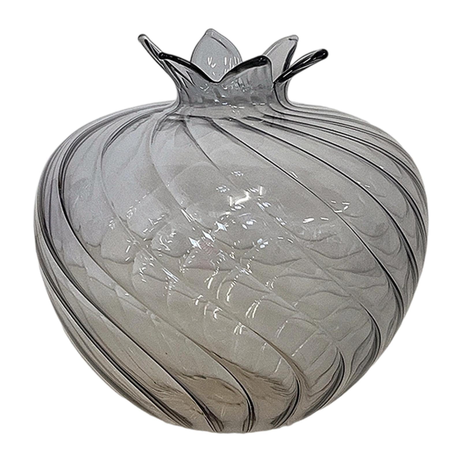 Magideal - Florero De Vidrio Pomegranate Clásico Jarrón Decorativo Para Arreglos Florales Y Plantas Centro De Mesa Ornamental Contemporáneo Pieza Artística Para Gris