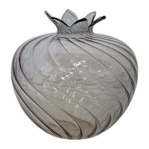 Magideal - Florero De Vidrio Pomegranate Clásico Jarrón Decorativo Para Arreglos Florales Y Plantas Centro De Mesa Ornamental Contemporáneo Pieza Artística Para Gris