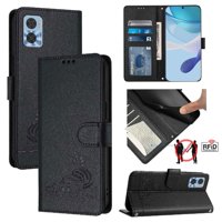 Funda Tipo Cartera Foxdock Para Motorola Moto E22 4G/E22I 4G Con Soporte, Ranuras, Rfid, Diseño De Gato