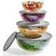 thumbnail image 1 of Juego de 8 bowls de vidrio Le'raze herméticos y libres de BPA, 1 of 9